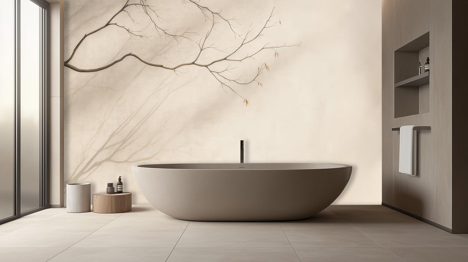 Contemporary Neutral wallpaper for Bathroom