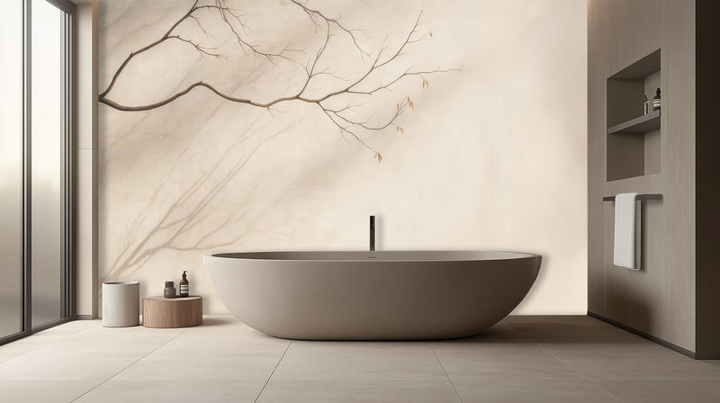 Contemporary Neutral wallpaper for Bathroom