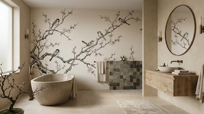 Contemporary Neutral wallpaper for Bathroom