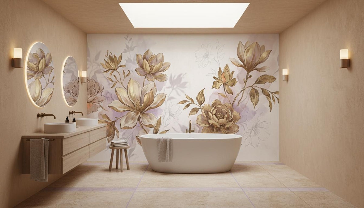 Contemporary Neutral wallpaper for Bathroom
