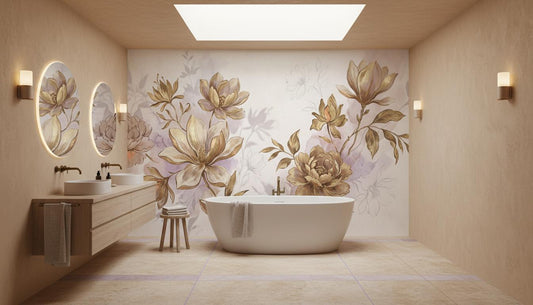 Contemporary Neutral wallpaper for Bathroom