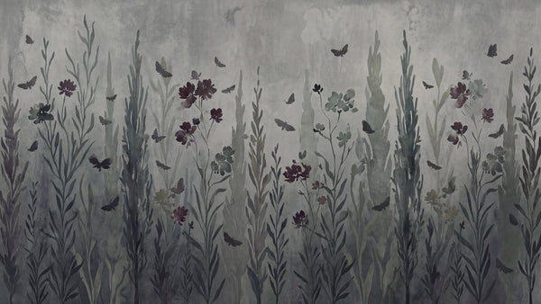 Hüzünlü Floral Bahçe Duvar Kağıdı - Sample