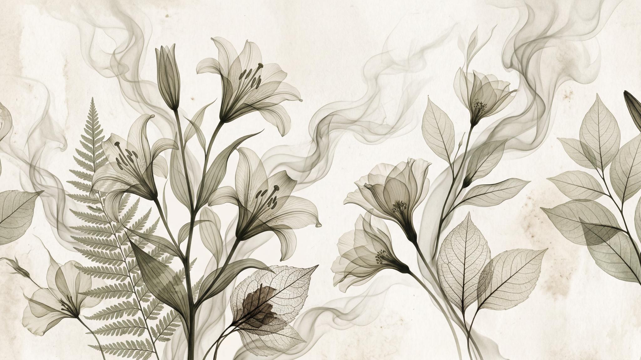 Ethereal Floral Smoke Wallpaper