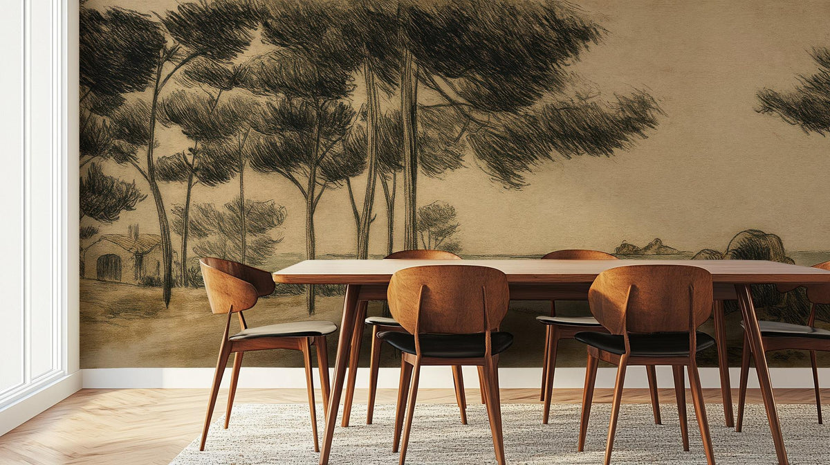 Contemporary Neutral wallpaper for Dining Room