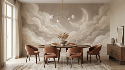 Contemporary Neutral wallpaper for Dining Room