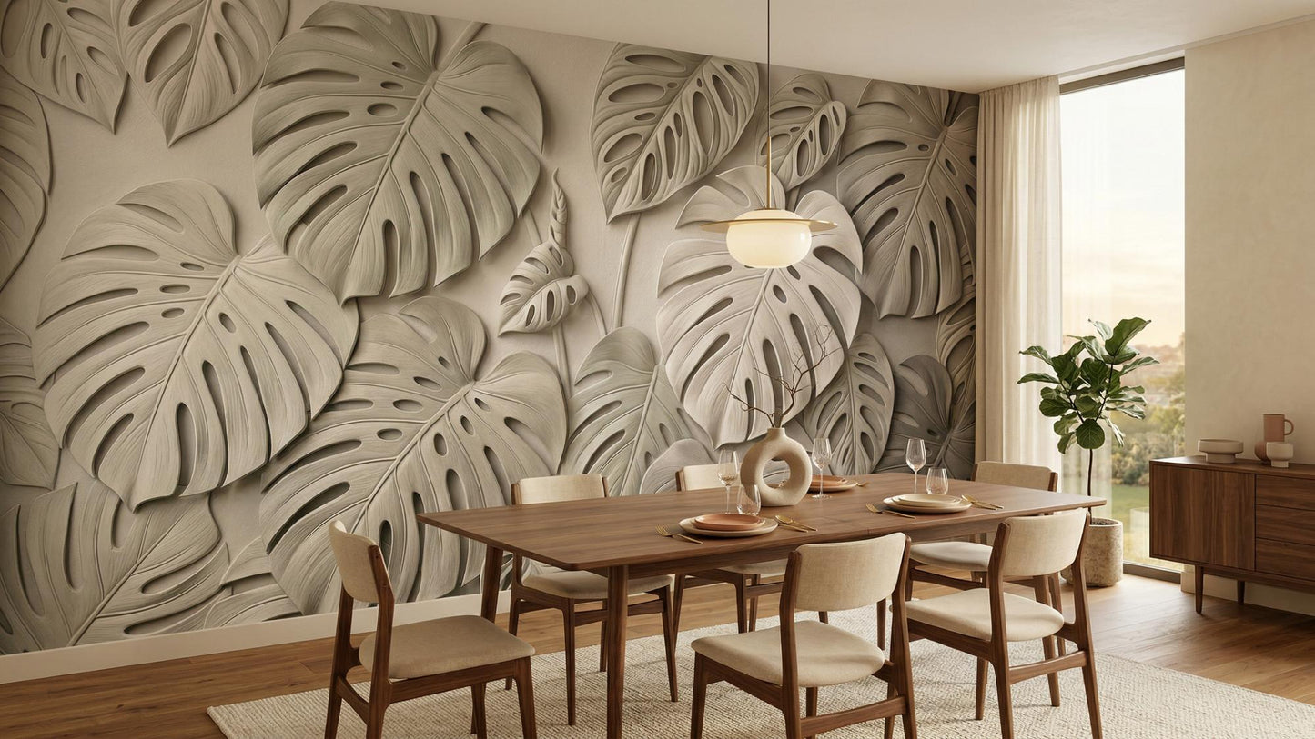 Contemporary Neutral wallpaper for Dining Room