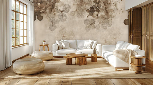 Contemporary Neutral wallpaper for Living Room