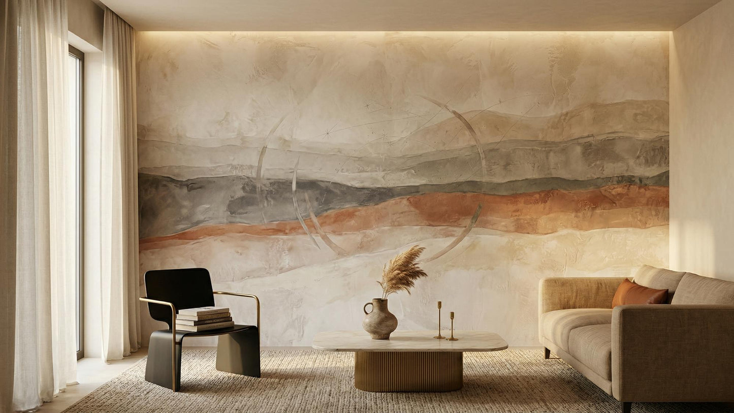 Contemporary Neutral wallpaper for Living Room