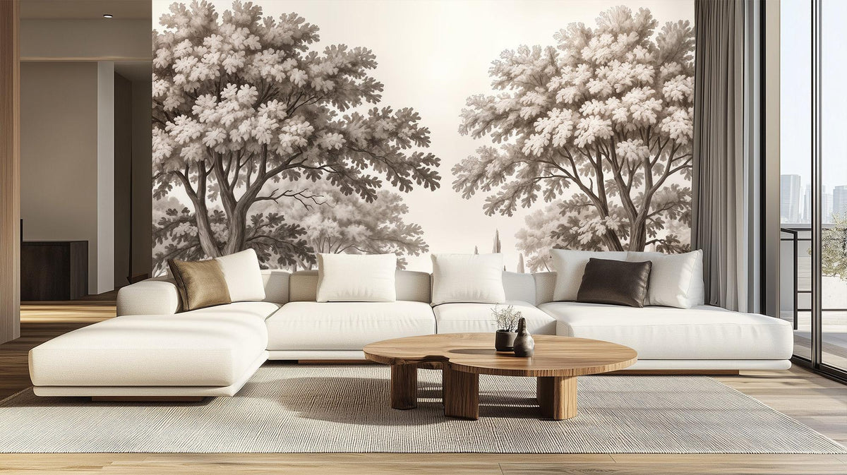Contemporary Neutral wallpaper for Living Room