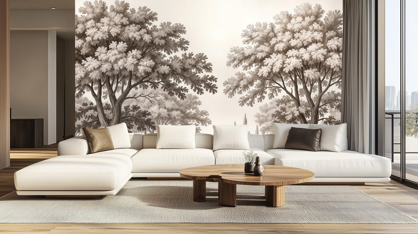 Contemporary Neutral wallpaper for Living Room