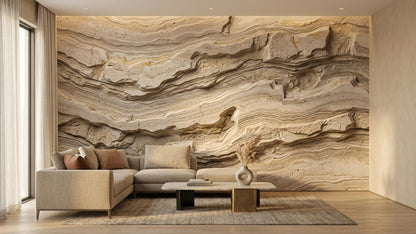 Contemporary Neutral wallpaper for Living Room