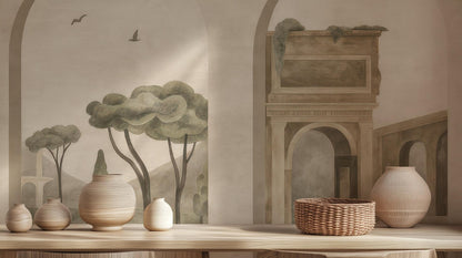 Contemporary Neutral wallpaper for Living Room
