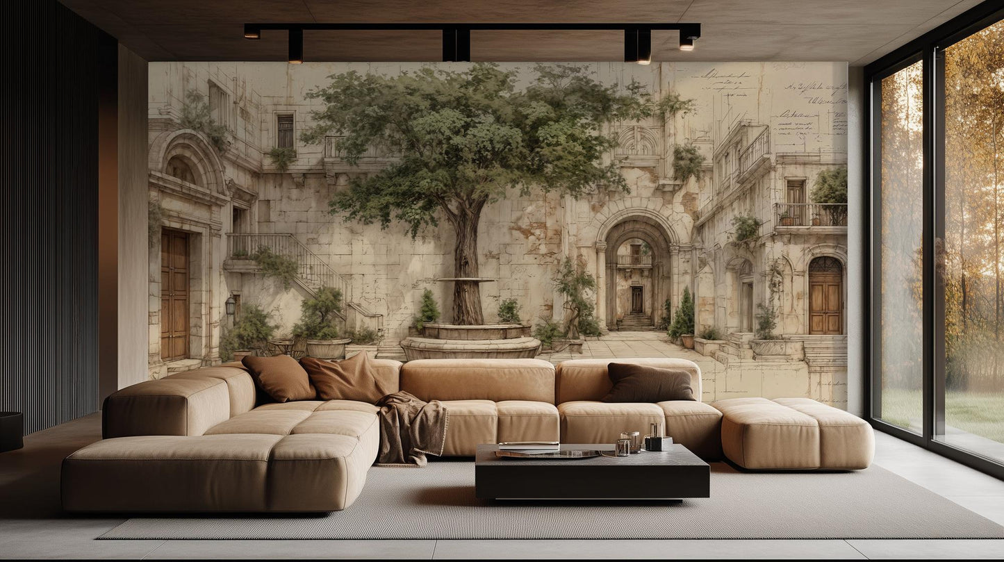 Contemporary Neutral wallpaper for Living Room