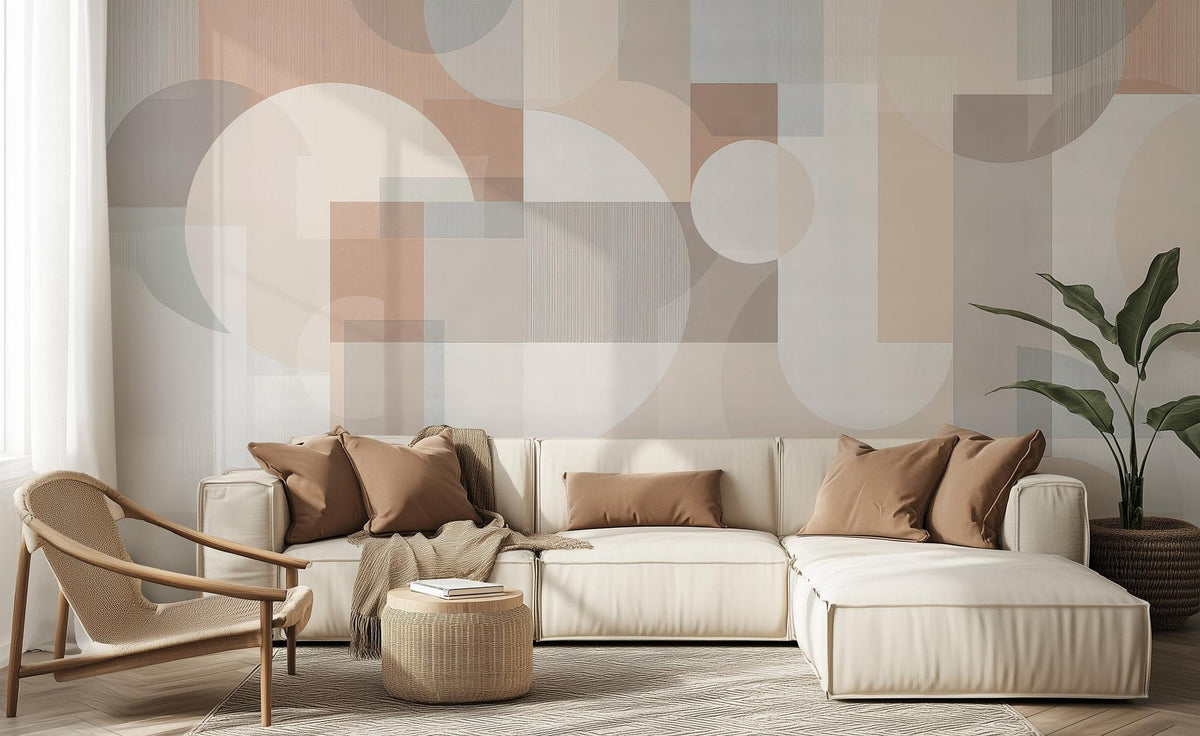 Contemporary Neutral wallpaper for Living Room