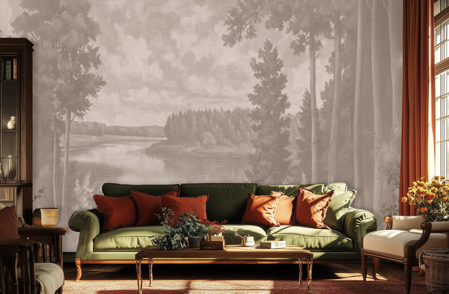Rustic Neutral wallpaper for Living Room