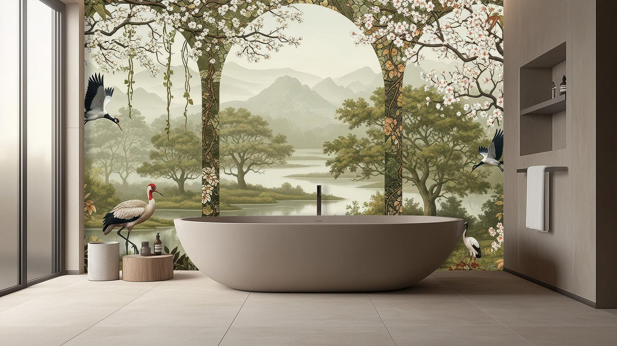 Traditional Neutral wallpaper for Bathroom