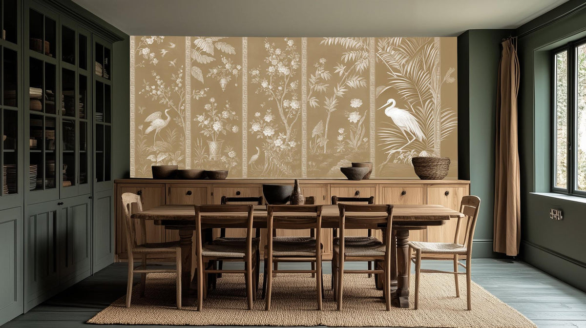 Traditional Neutral wallpaper for Dining Room