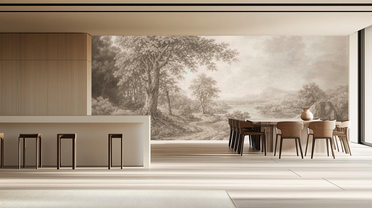 Traditional Neutral wallpaper for Dining Room