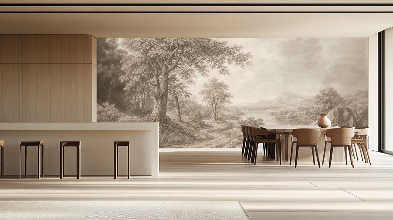 Traditional Neutral wallpaper for Dining Room