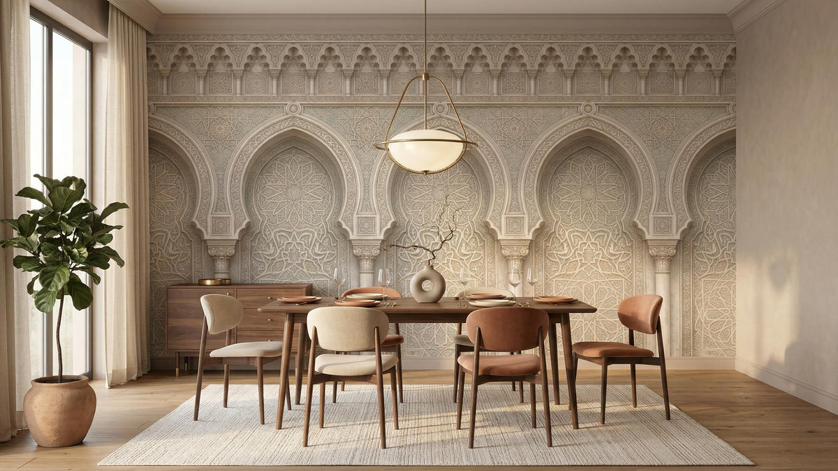 Traditional Neutral wallpaper for Dining Room
