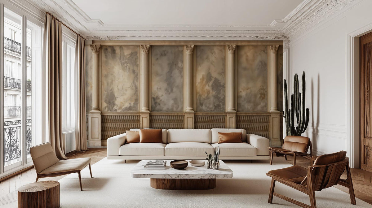 Traditional Neutral wallpaper for Living Room