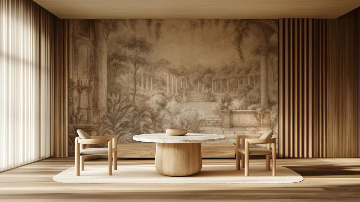 Traditional Neutral wallpaper for Living Room