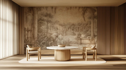 Traditional Neutral wallpaper for Living Room