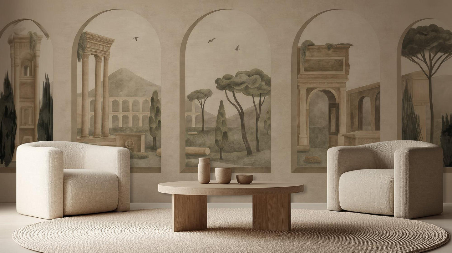 Traditional Neutral wallpaper for Living Room