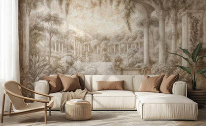 Traditional Neutral wallpaper for Living Room