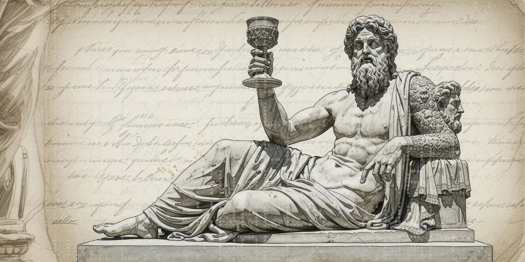 Mythical Zeus Holding Chalice Wallpaper
