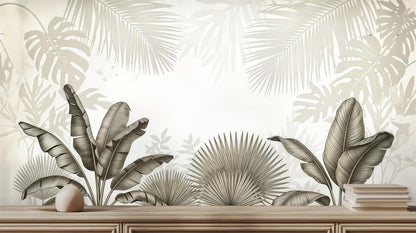 Tropical Neutral wallpaper for Living Room