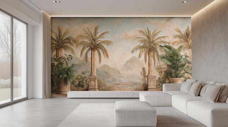 Tropical Neutral wallpaper for Living Room