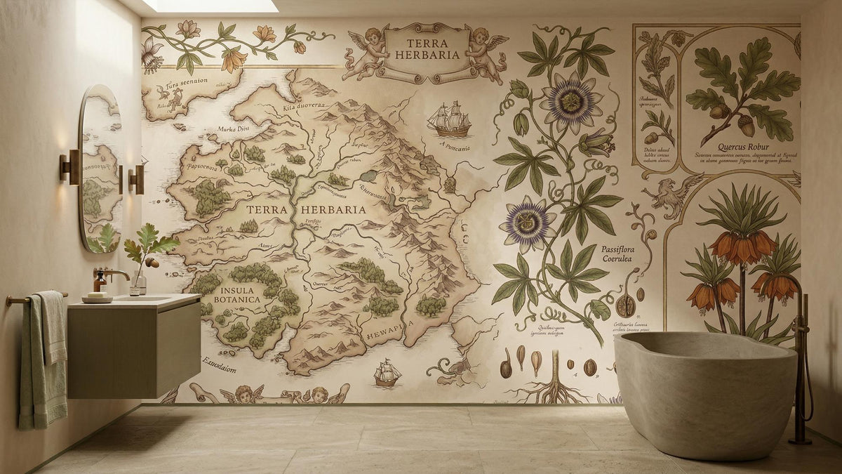 Vintage Neutral wallpaper for Bathroom