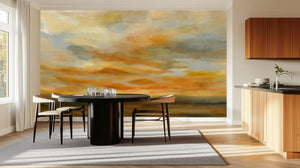 Abstract Orange wallpaper for Dining Room