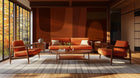 warm earth tone Abstract copper and brown wallpaper for orange Living Room