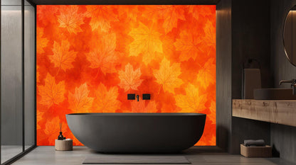 Contemporary Orange wallpaper for Bathroom