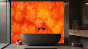 Contemporary Orange wallpaper for Bathroom