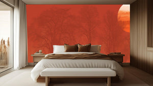 Contemporary Orange wallpaper for Bedroom
