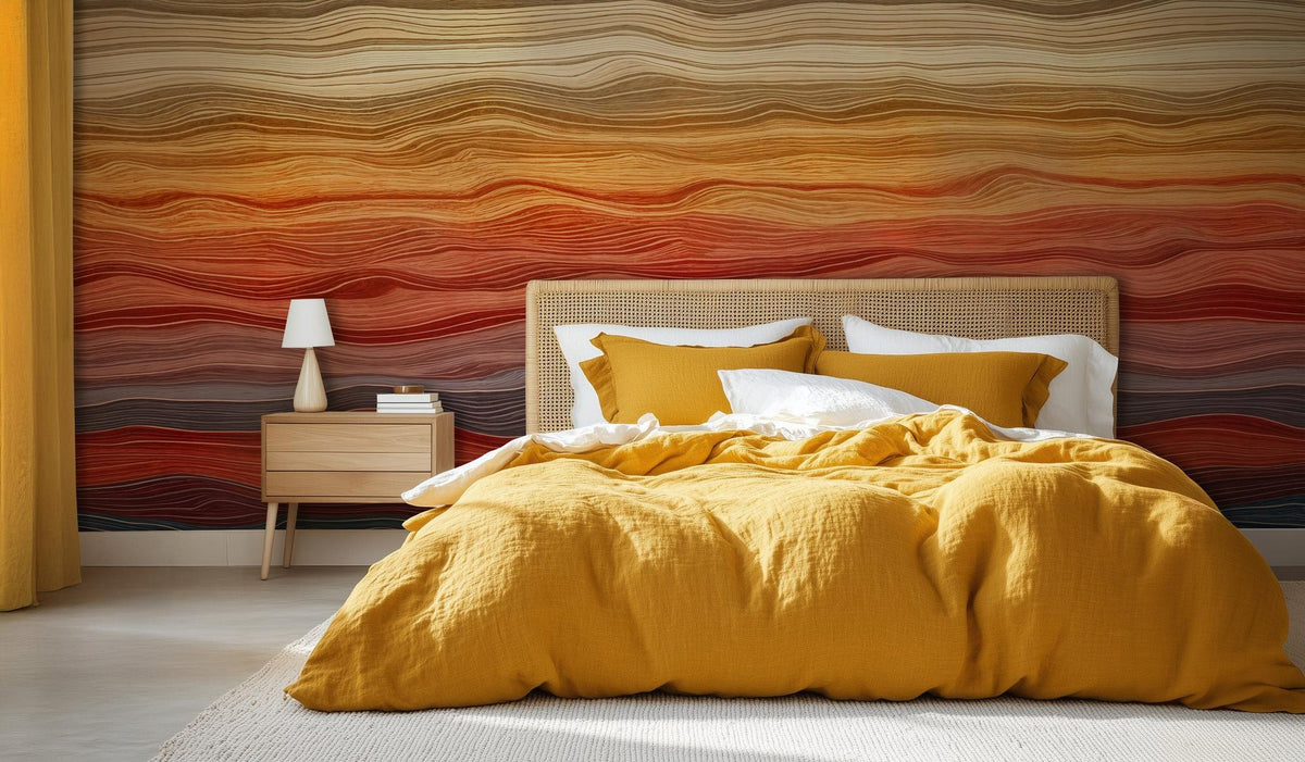 Contemporary Orange wallpaper for Bedroom