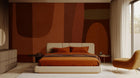 Contemporary Orange wallpaper for Bedroom