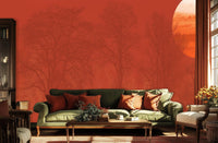 Contemporary Orange wallpaper for Living Room