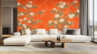 Contemporary Orange wallpaper for Living Room
