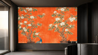 Contemporary Orange wallpaper for Living Room