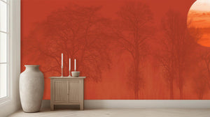 Contemporary Orange wallpaper for Living Room