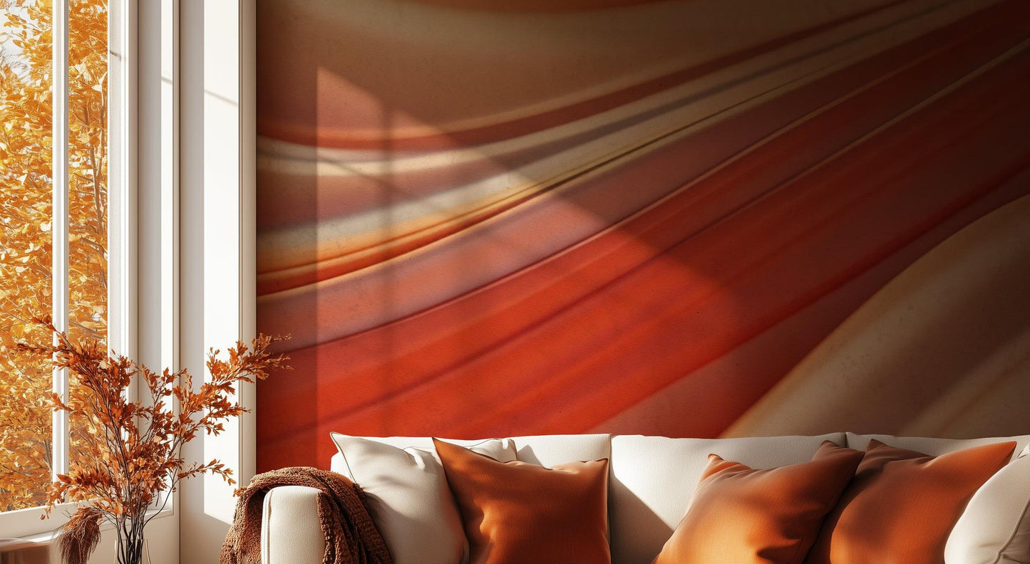 Contemporary Orange wallpaper for Living Room