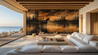 Contemporary Orange wallpaper for Living Room