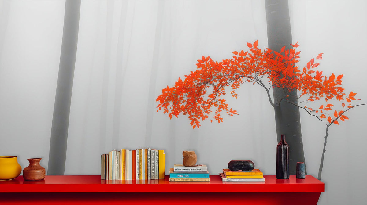 Contemporary Orange wallpaper for Living Room