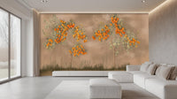 Contemporary Orange wallpaper for Living Room