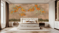 Eclectic Orange wallpaper for Bedroom