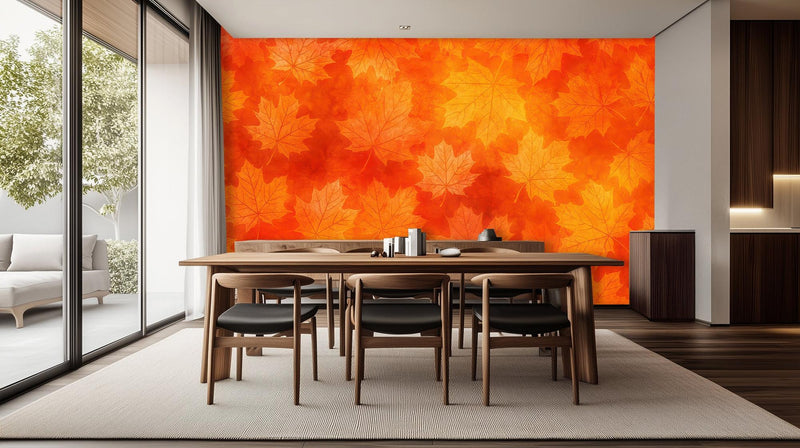 Modern Orange wallpaper for Dining Room